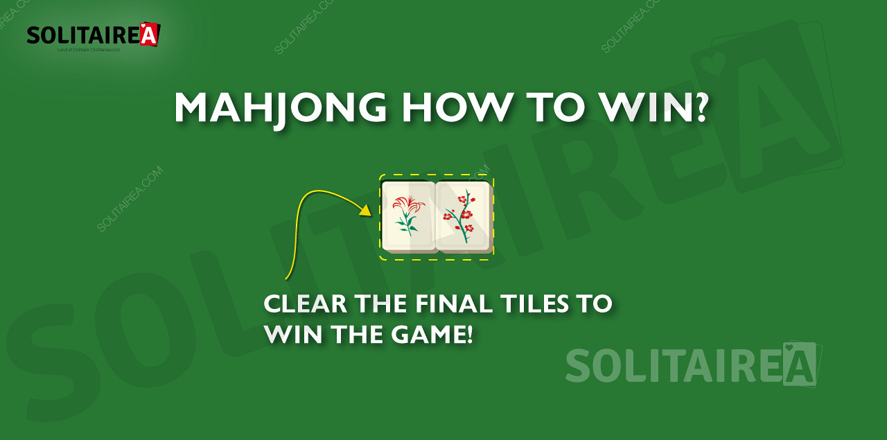 O jogo Mahjong é ganho quando todas as peças são eliminadas